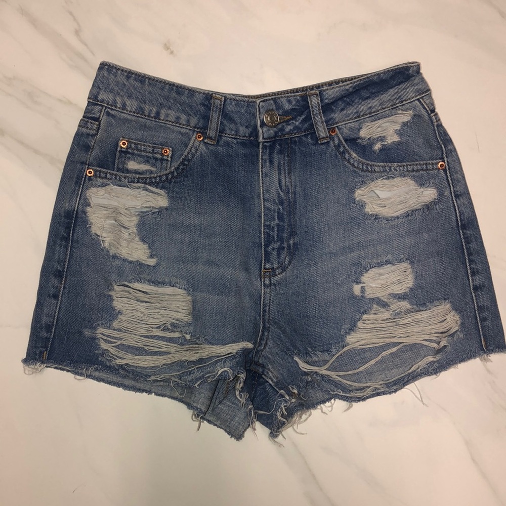 Topshop Moto Mom Denim Shorts